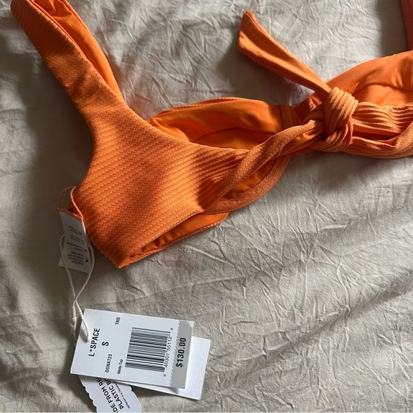 L*Space Eco Chic Repreve® Nikita Bikini Top Orange Small NWT - Picture 6 of 6